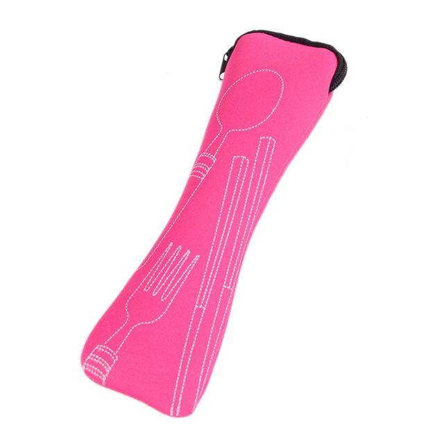Nuovo cuscino portatile borsa coltello forchetta bacchette borsa morbida 1 pz aria cotone cerniera viaggio posate borsa stoccaggio forniture