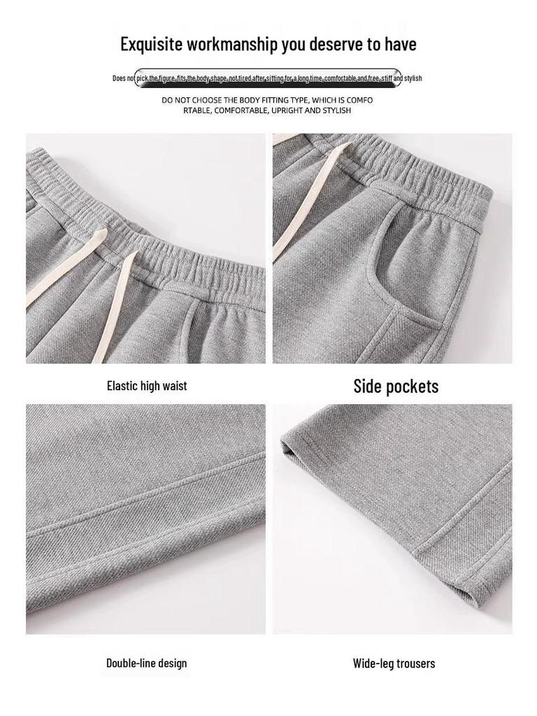Women's High-Waist Slimming Petite Banana Sweatpants - Narrow Leg, Draped Style for Spring & Autumn, 145cm Length