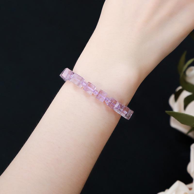 Jinde Jewelry Natural Purple Jade & Lavender Amethyst Beaded Women's Bracelet