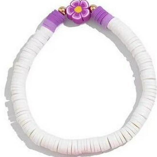 Bohemian Colorful Floral Polymer Clay Elastic Bracelet Set