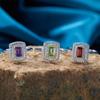 S925 Sterling Silver Natural Citrine Amethyst Colored Treasure Ring Women'S Color Index Finger Ring Couple Ring Light Luxury High Sense
