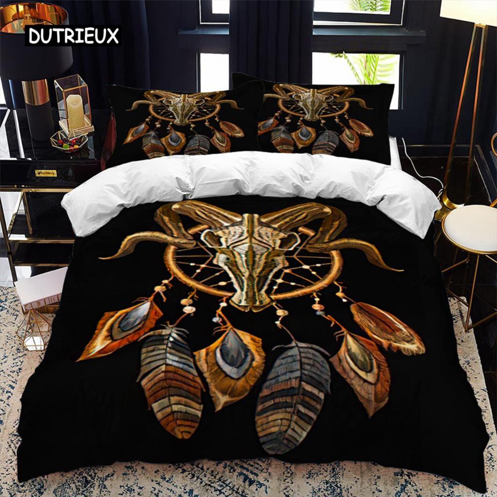 Set husă de plapumă Vânător de vise național Queen King Twin Full Size Husă plapumă Set de lenjerie de pat negru Husă de pilotă simplă din poliester