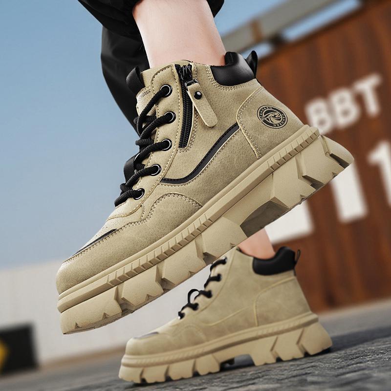 Nová móda Podzim a zima Pánské vysoké boty Martin Studenti Muži Chlapci Trendy Pracovní obuv Měkká podešev Ochrana práce Martin Tenisky
