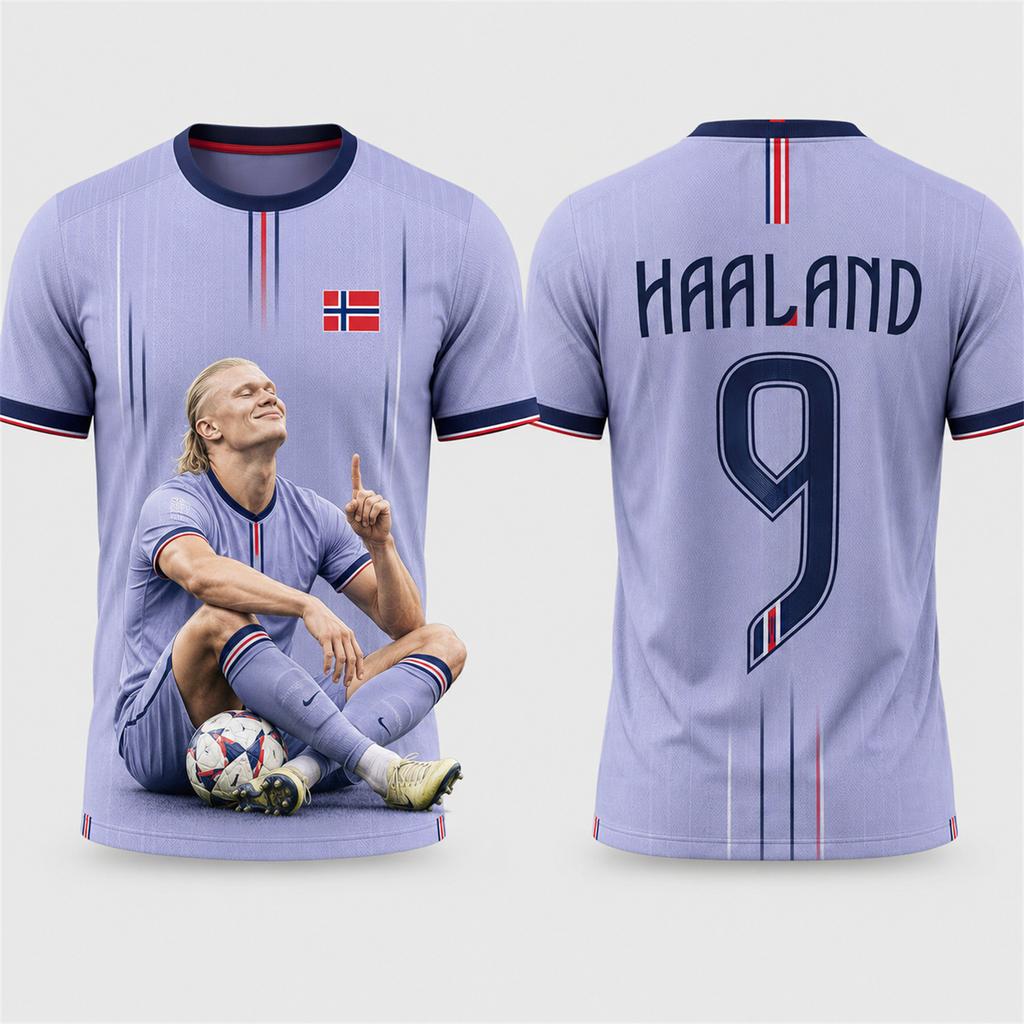 Maglia da Calcio Commemorativa Haaland per Uomo o Bambino Maglia Sportiva da Calcio per Allenamento all'Aperto, Corsa e Attività Sportive