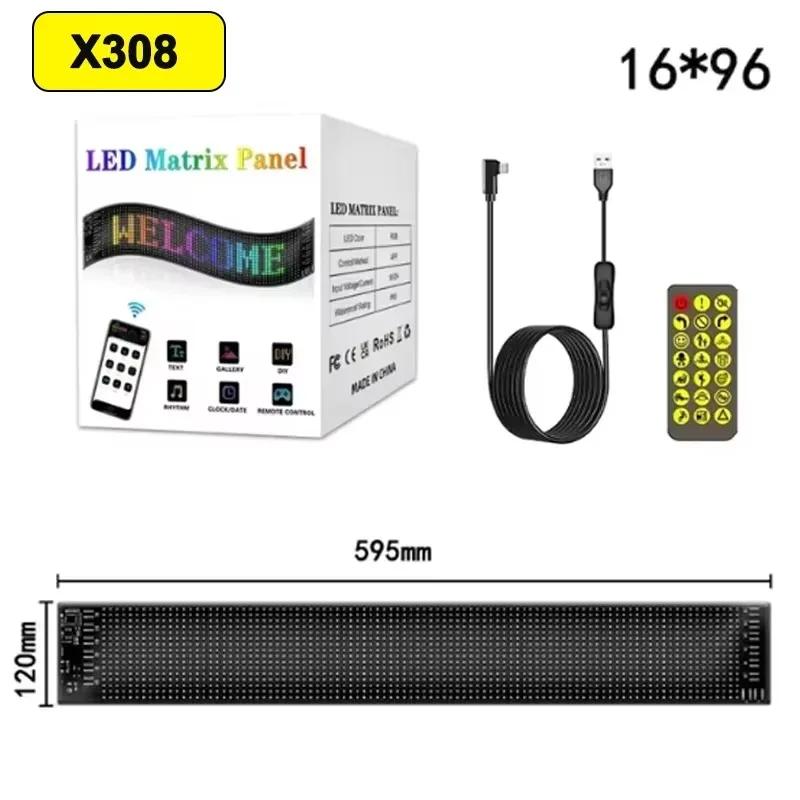 Scrolling Advertising LED Sign USB 5V Bluetooth App Control Logo Light Custom Text Pattern Animation Programmable Display Car