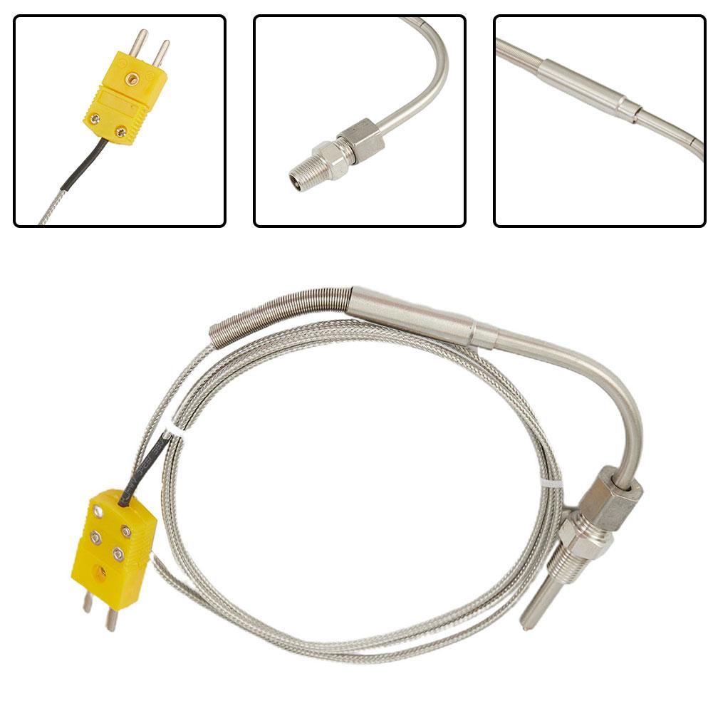 

1pc EGT K Type Thermocouple Exhaust Probe High Temperature Sensors 1/8 NPT Threads 2m Cable Adjustable Pressure Lock 1 8 NPT 1m cable