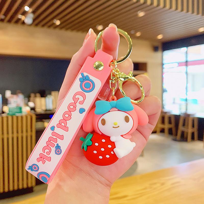 Cute Cartoon Strawberry Keychain Pendant Car Bag Ornament Creative Small Gift