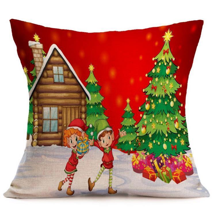 Vibrant Multicolor Christmas Santa Claus Cushion Cover Pillow Case For Stylish Car Decor