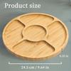 1pc 5-Compartment Bamboo Snack Tray, Food-Grade Storage Plate for Living Room Coffee Table, Suitable for Home Decor