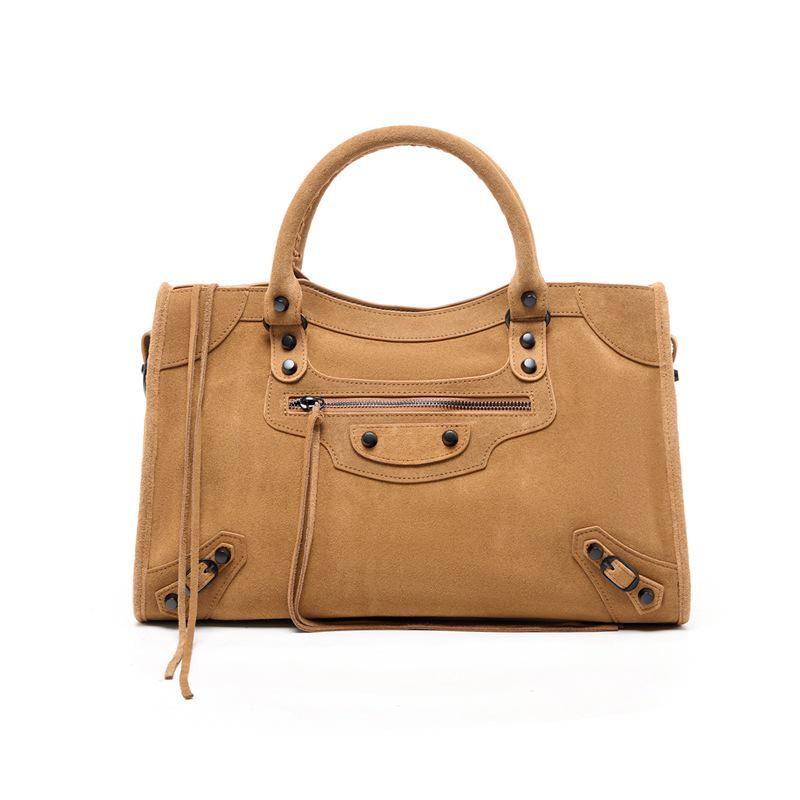 Borsa Tote Retro in Pelle da Motociclista di Grande Capacità per Donna - Borsa a Mano da Pendolare con Cerniera
