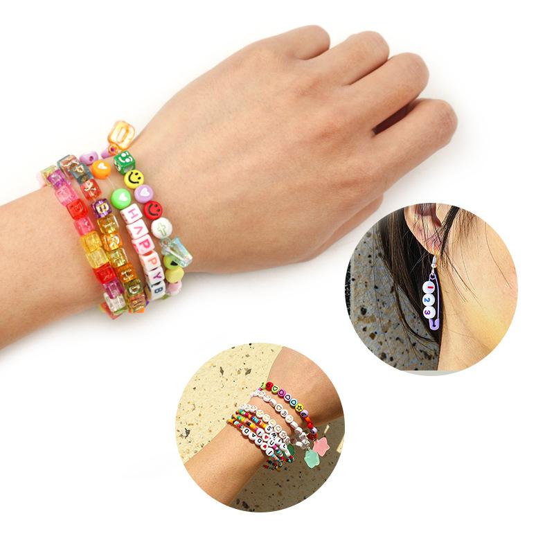 100pcs/lot  A-Z Acrylic Letter Bead Square Loose Spacer Alphabet Beads for DIY Bracelet Necklace Jewelry Making Supplies