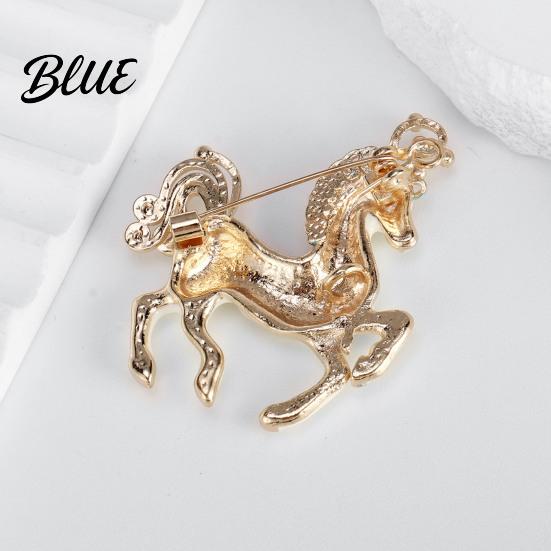 Shiny Enamel Horse Brooch Cute Rhinestone Lapel Pin Alloy Animal