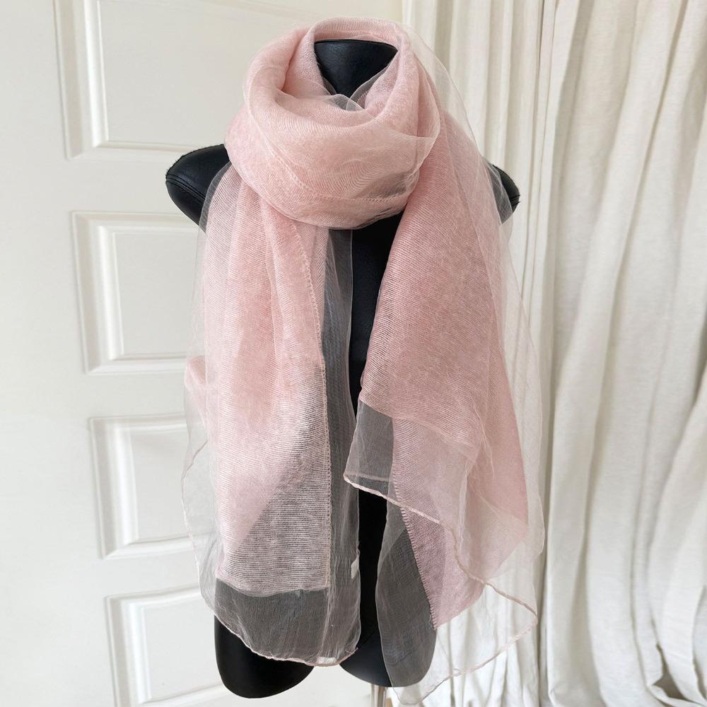 Solid Color Silk Scarf Long Hijab Scarf Fashion Warm Shawl Autumn and Winte