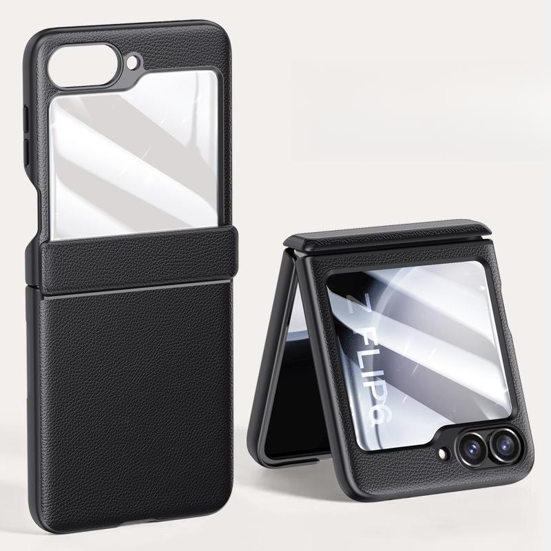 Skin-skin-skin-spring Hinge Suitable for Samsung Zflip6 Mobile Phone Case Full-inclusive Galaxy 6 Generation Business Women 6