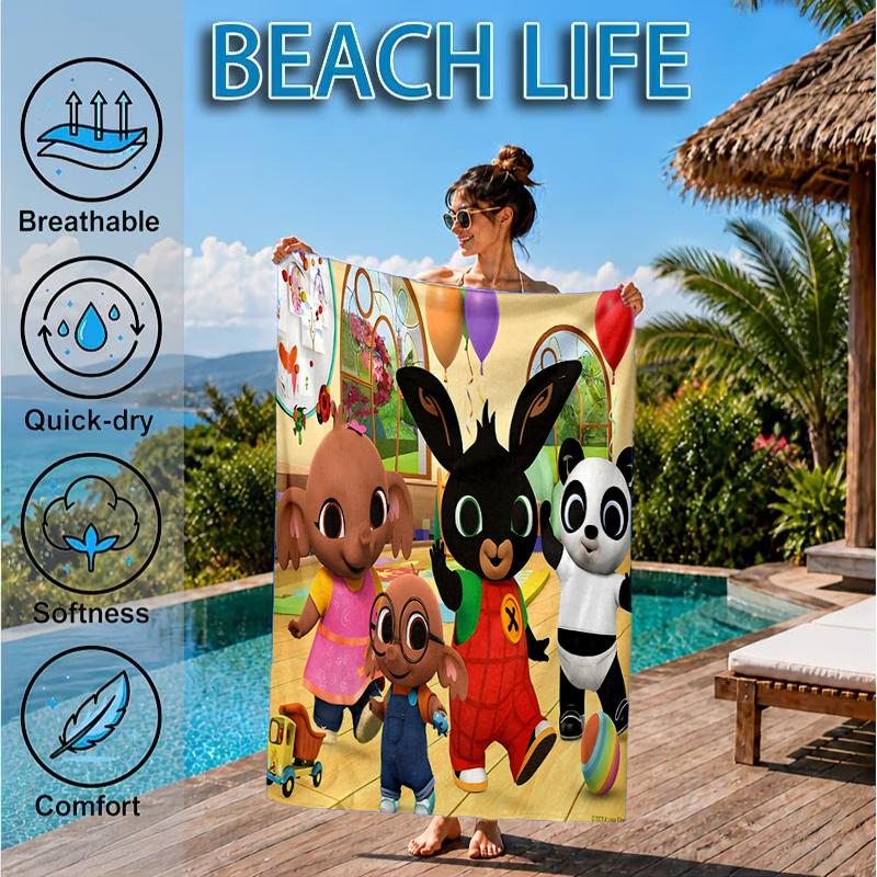 Bunny's Cozy Hug Beach Towel, Microfiber Beach Towel, Perfect For Pool, Beach, Travel, Home Decor Beach Party Fan Gifts
