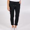 Women's Fashion Button Pocket Drawstring Elastic Waist Casual Pants