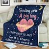 Personalisierte Große Umarmungsdecke, Gedanken an Dich Geschenk, Umarmungen Senden Kuscheldecke, Komfortdecke, Gute Besserung Geschenk, Fernbeziehungsgeschenk