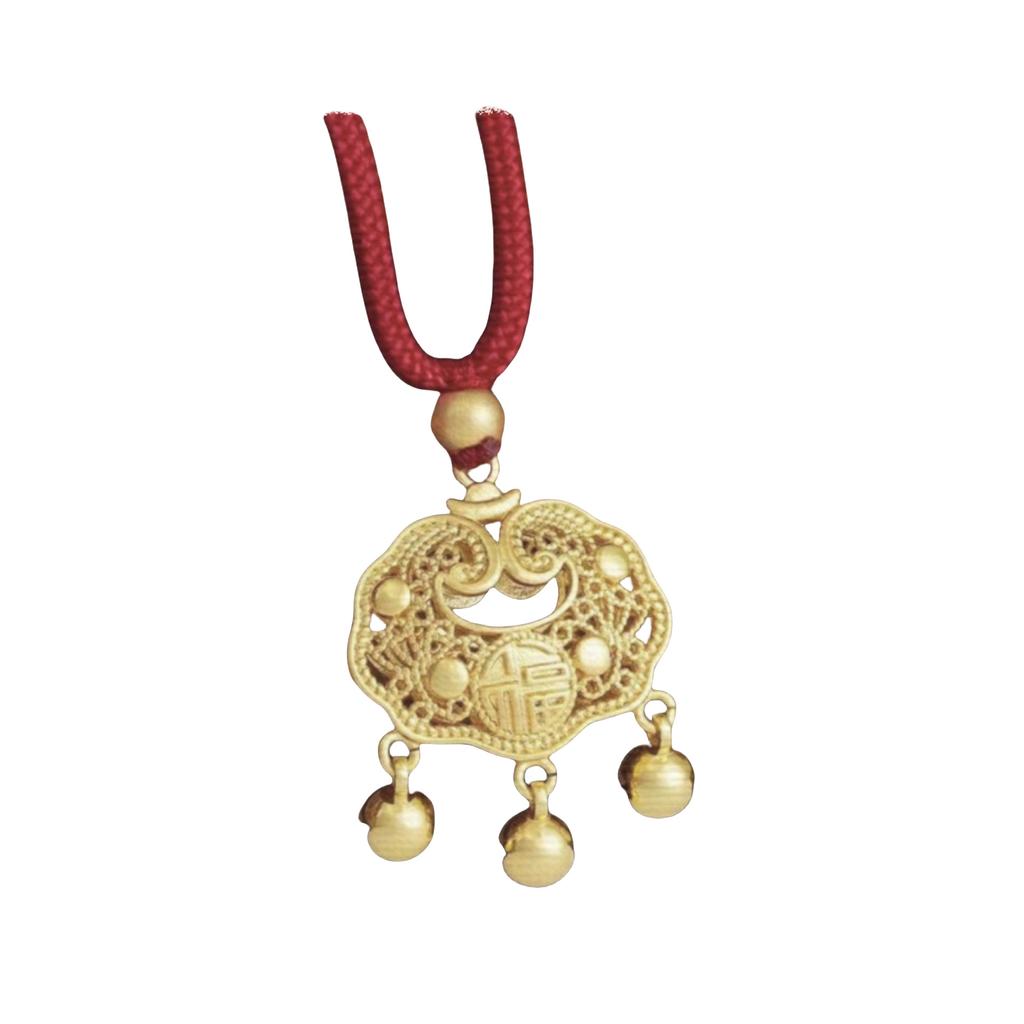 Fu Character Safety Lock Necklace Women'S Woven Rope Design Retro Chinese Style Hollow Long Life Lock Collarbone Chain