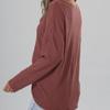 Women's  V-neck  Street  Spring and Autumn Loose Knitted Bottoming Shirt
