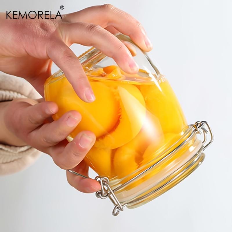 1PCS Borosilicate Glass Storage Jar with Airtight Locking Lid - BPA-Free Dishwasher Safe Ideal for Coffee Beans Fruits Nuts