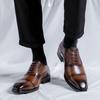 FashionGenuine Leather Shoes for Men Oxfords Lace Up Male Wedding Party Office Work Shoes Elegant Designer Brand Dress Shoes for Men