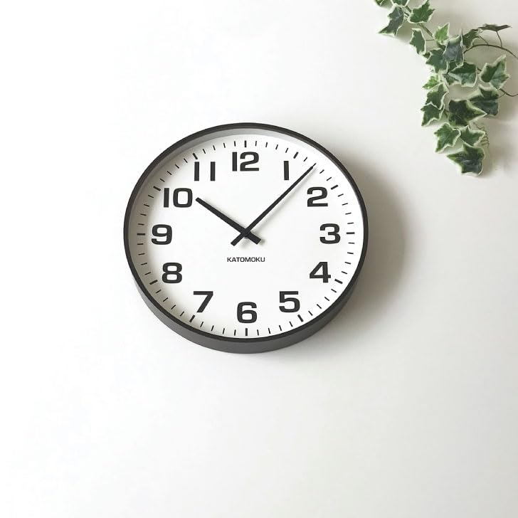 KATOMOKU plywood clock 15, brown, km-92BRRC, wall clock with sweep movement, 36.2cm diameter (radio-controlled clock)