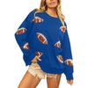 Ladies' Casual And Fashionable Round Neck Top With Ball Print Hooded T-shirt Long Sleeved Sweatshirt