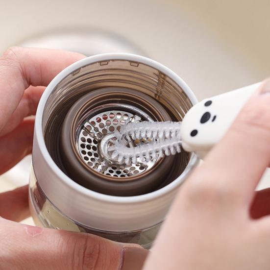 Cleaning Brush with Pointed Crevice Brush Soft Bristles Deep Reach Handle Cup Lid Straw Gap Cleaner Kitchen Tool