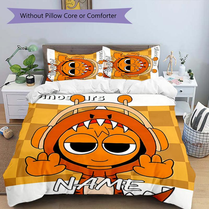 3pcs SPRUNKI3 Cover Set - Personalized Name, HD Printed Bedding with 1 Cover and 2 Pillowcases - Perfect for Home Decor, Easy Care