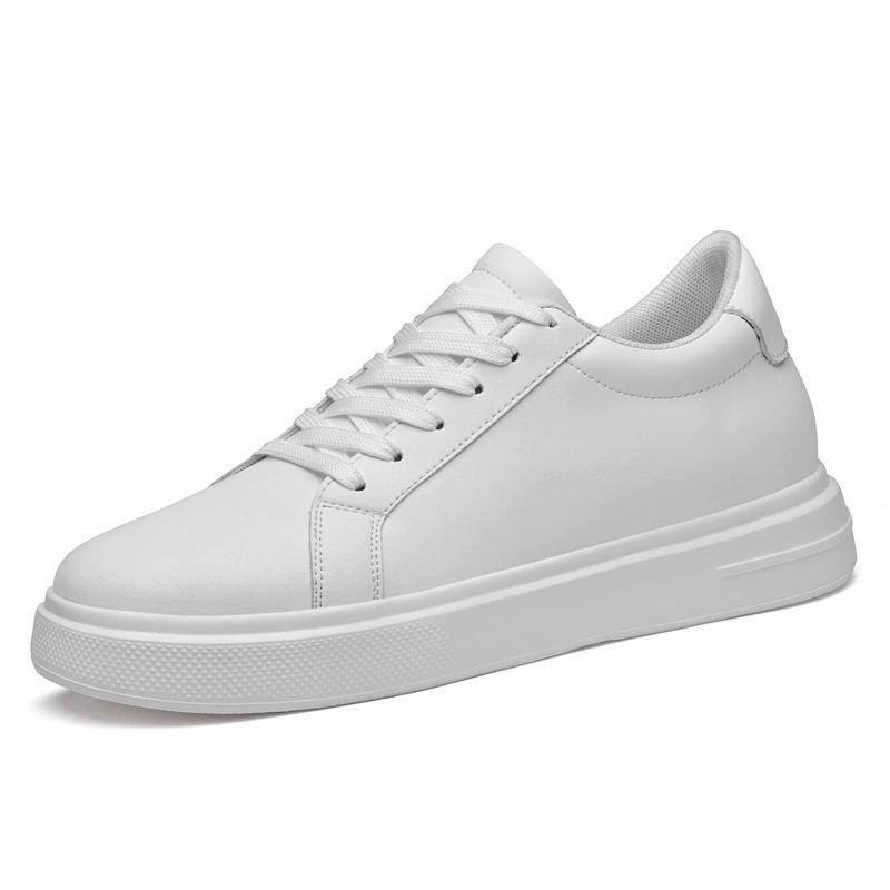 Nya höjdökande skor för män 6 8 10 cm Osynliga lyftare Sneakers Vit Läder Sport Zapatillas De Hombre Stor Storlek 45