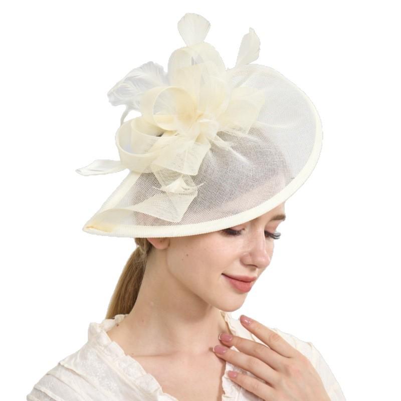 Elegant Feather-Style Mesh Veil Kentucky Derby Hat and Evening Hair Accessory