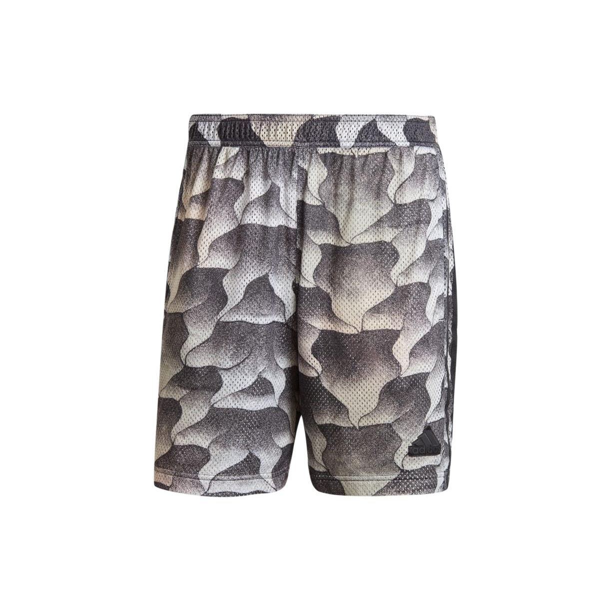 

Adidas Printed Stripe Casual Shorts Men Bottoms Light-Brown IP3782 S
