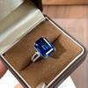 New Rectangle Cultivated Gemstone Live Adjustable Ring Versatile Geometric Design Wear Decorative Ring