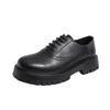 New Thick-soled Heightening Big-headed Leather Shoes Men's Patent Leather Glossy Casual Shoes Thick-heeled Loafers Hairstylist Men's Shoes