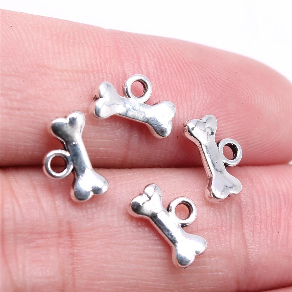 20pcs Bone Pendant Charms Antique Silver Color Bone Charms Jewelry DIY Bone Charms For Bracelet Making