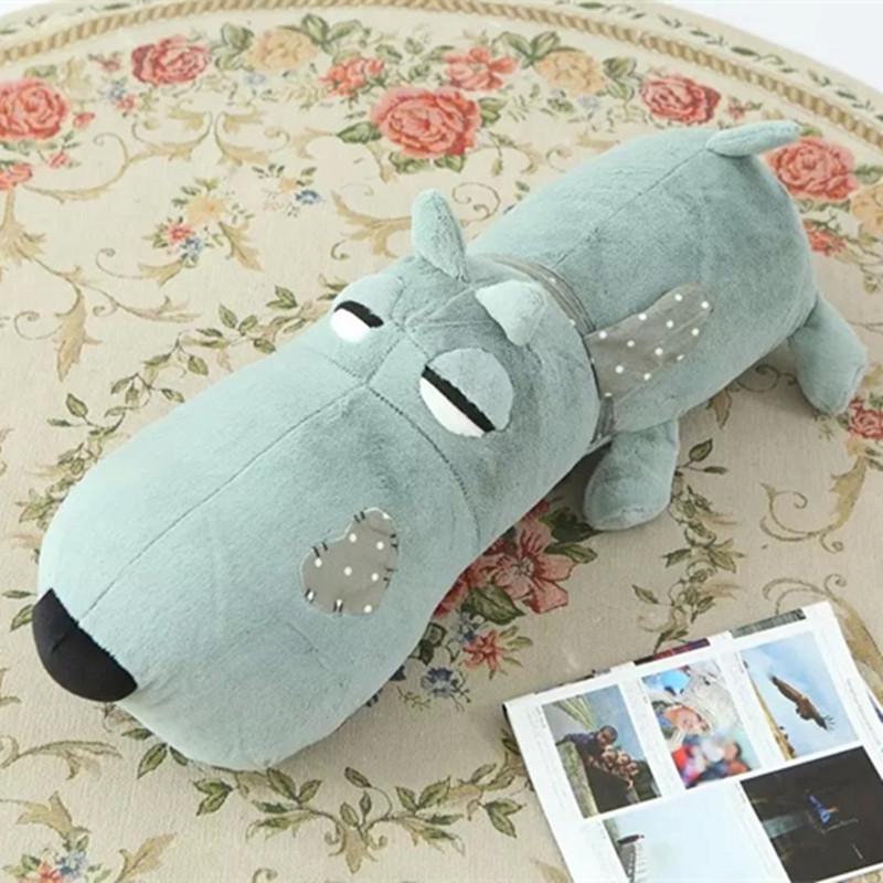 1pc 65cm Cute Patch Lying Dog Plush Toy Stuffed Cartoon Teddy Dog Plush Pillow Doll Kids Baby Dog Pu