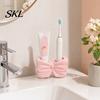 Double Hole Bathroom Holder 3D Printed Bow Toothbrush Holder, Adhesive Cup with Dual Holes for Counter Organizer & Toothpaste, Cute Decor, Minimalist