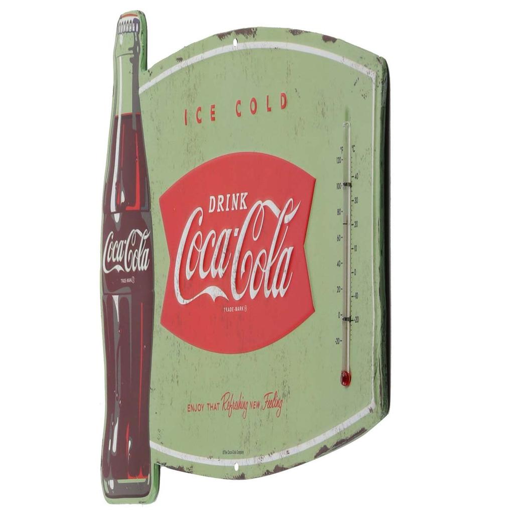 Metal Sign with Thermometer Thermometer Tin Sign American Goods Die-cut "Coca-Cola" / / / /