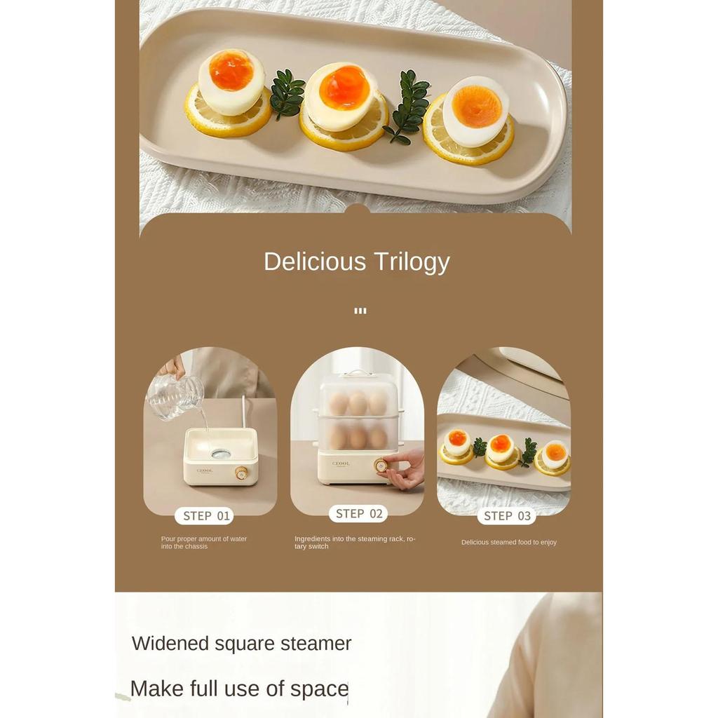 Egg Boiler Multifunction Double Electric Egg Cooker Steamer Corn Milk Steamed Rapid Layers Breakfast Cooking Appliances Kitchen