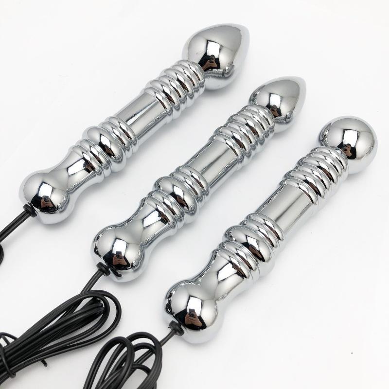 Metal Back Court Electric Shock Anal and Vaginal Plug Back Court Bolt Pulse Physiotherapy Adult Sexual Health Sex Toys