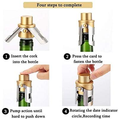 Champagne Stoppers, Champagne Sealer Saver for Champagne, Cava, Prosecco & Sparkling Wine Stopper with Built-in Pressure Pump