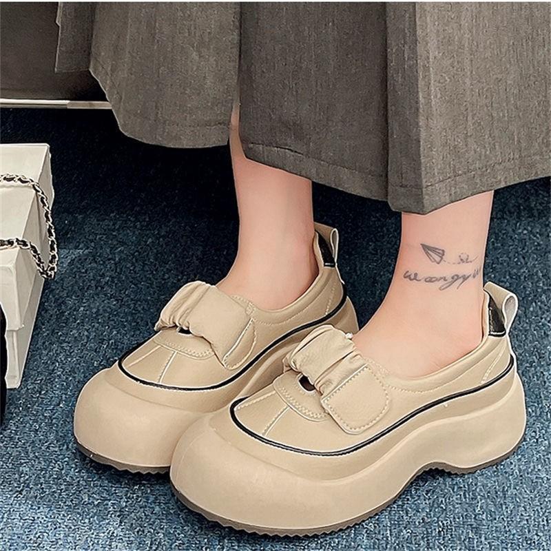 Mělké lodičky prodyšné sportovní boty na platformě dámské boty ležérní piškotový podpatek jednobarevné dámské boty