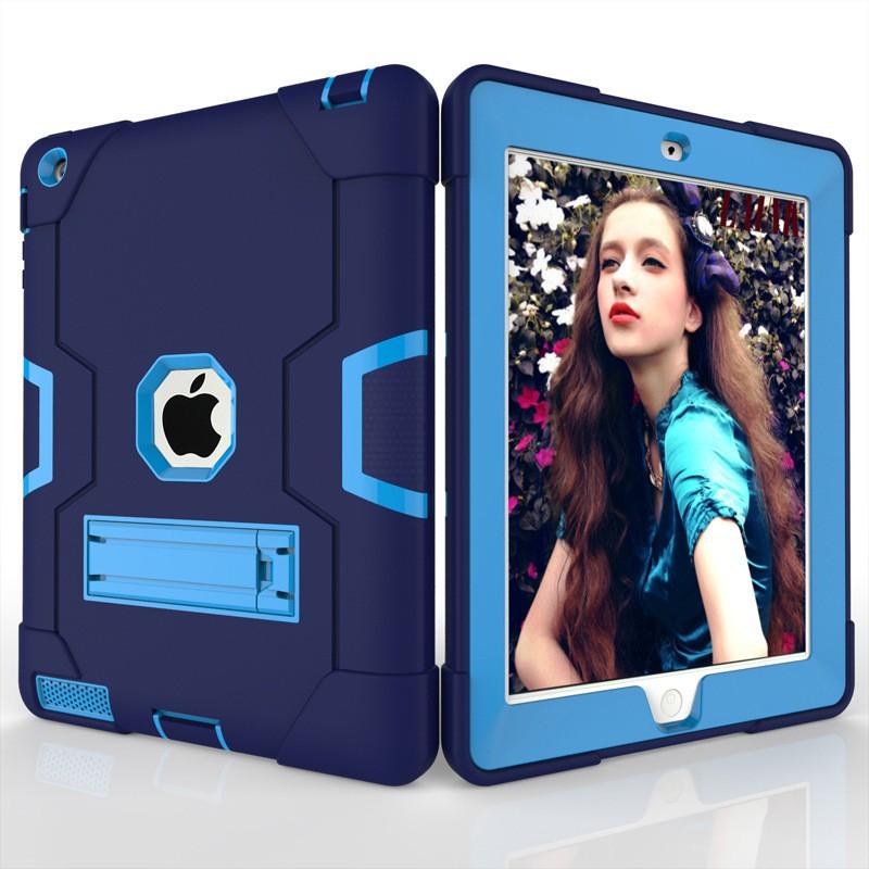 Slim Shockproof Silicone Case With Kickstand IPad Pro 11 Inch 2020 Dual-Tone Design Anti-Slip Cover