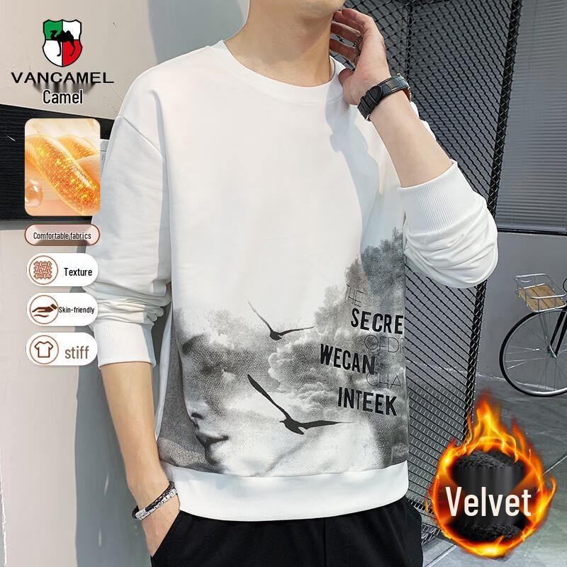 VANCAMEL Herr Ink Wash Print Lös Sweatshirt