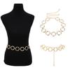 Womens Full Circle Metal Wide Chain Belt Waist Dress Adjusted Waistband