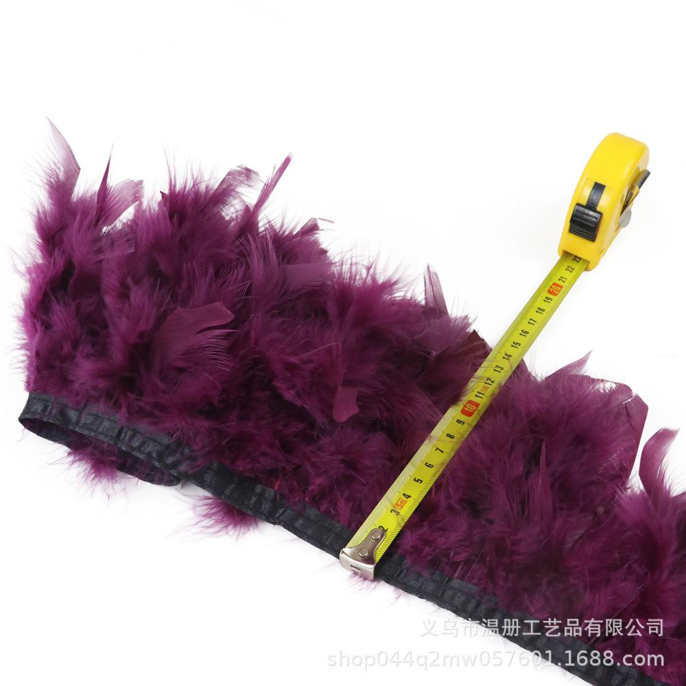 Turkey Feather Cloth Edge Diy Car Doll Decorative Material Fire Lace Dress Skirt 1M/Bag
