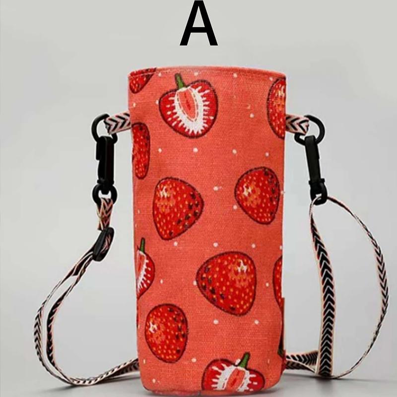 Portable Water Bottle Bag Insulated Crossbody Water Bottle Carrier Bag Holders Travel Sports Camping