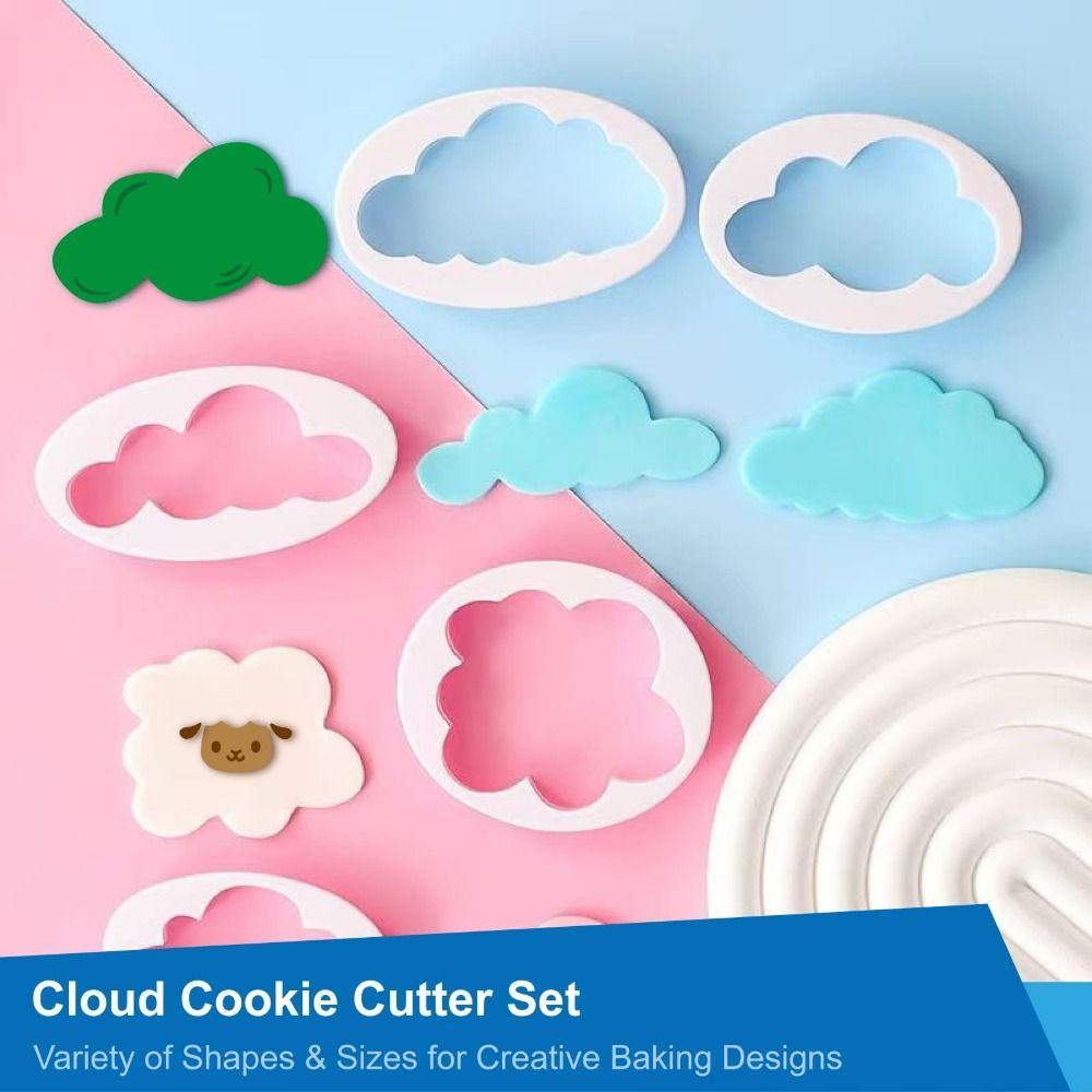 10pcs Raised Cutter Walls Cookie Cutter Set Cloud Shape Fondant Cutter  Cookie Baking