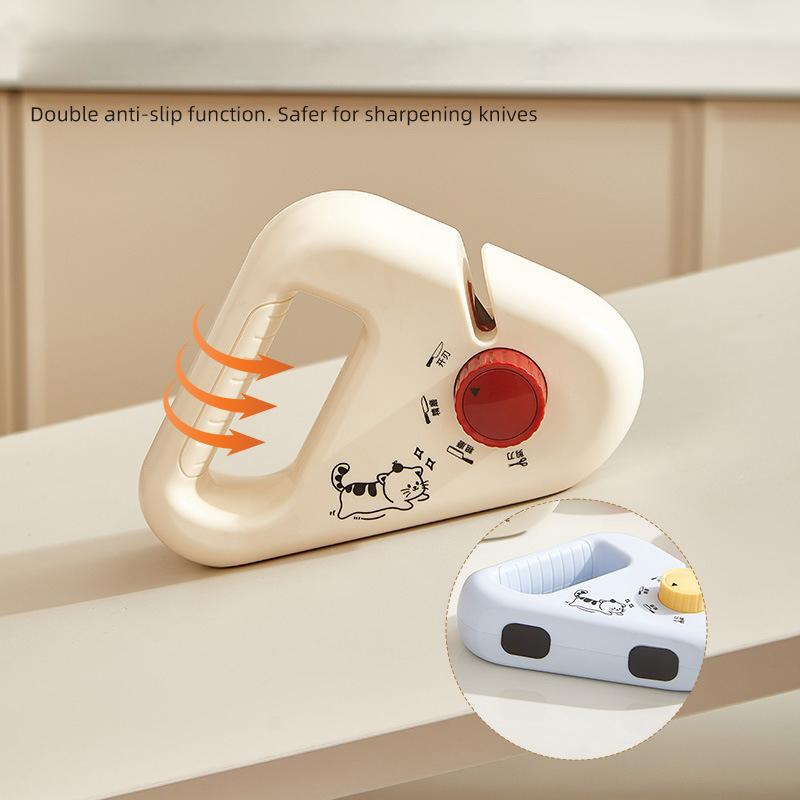 Hand-Held Four-In-One Knife Sharpener Household Sharpening Tool Kitchen Double-Sided Grindstone Knife Sharpening Artifact