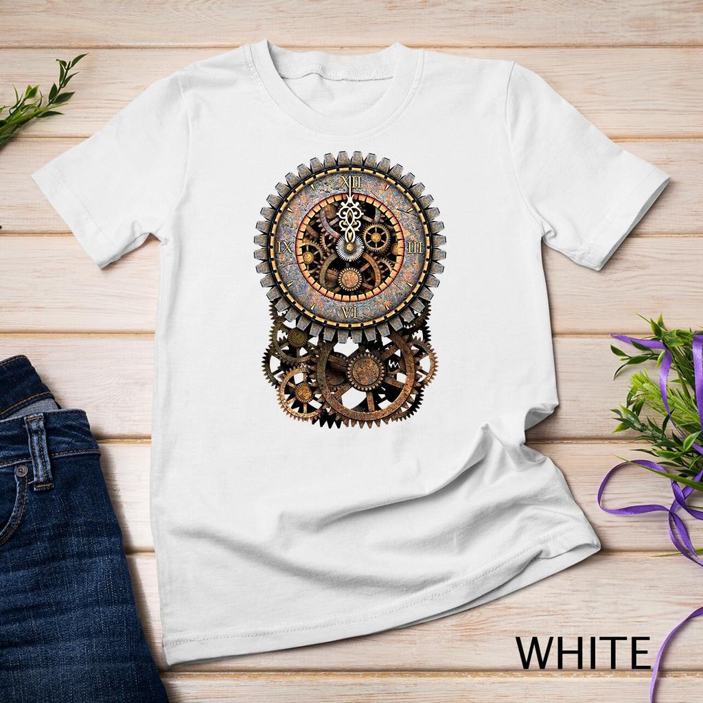 Vintage Steampunk Clock and Gears Steampunk Unisex T-Shirt Mens Womens Tees Top